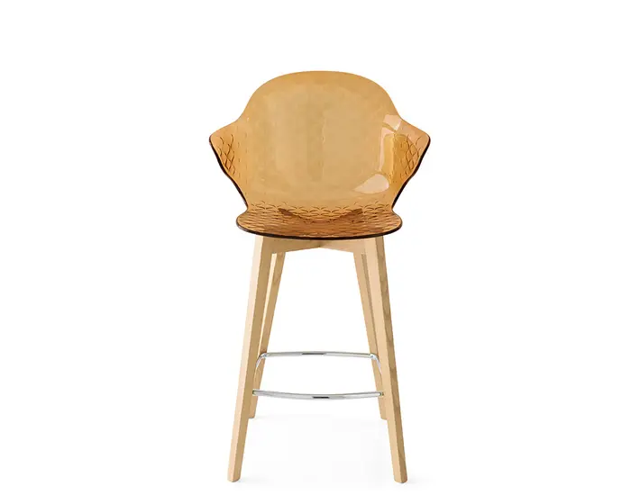 Saint Tropez: Chair with plastic shell and wooden base