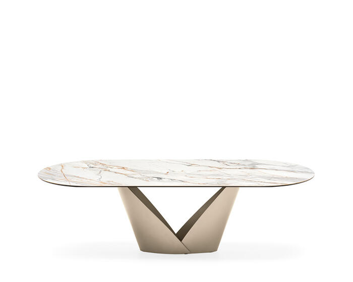 Calla: Pedestal base table with oblong top | Calligaris Toronto Store