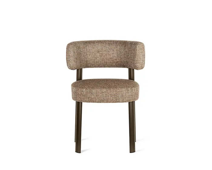 Twins: Table with elliptical top and metal pedestal base