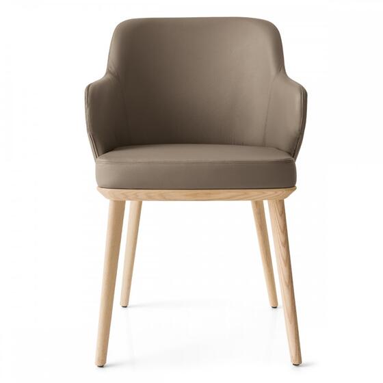 Foyer: Upholstered armchair with wooden base | Calligaris Toronto