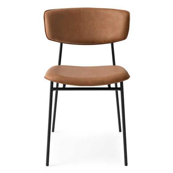 Fifties: Metal chair with upholstered seat and back | Calligaris