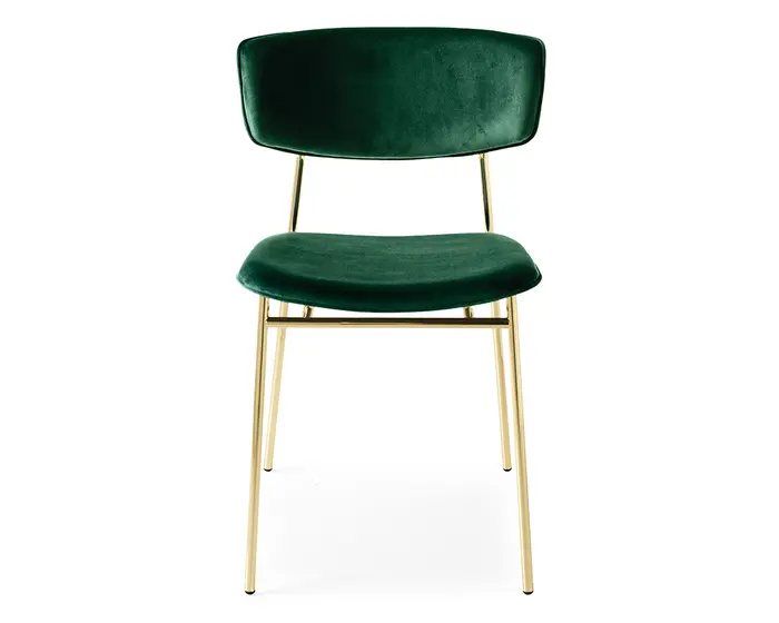 Fifties: Metal chair with upholstered seat and back | Calligaris