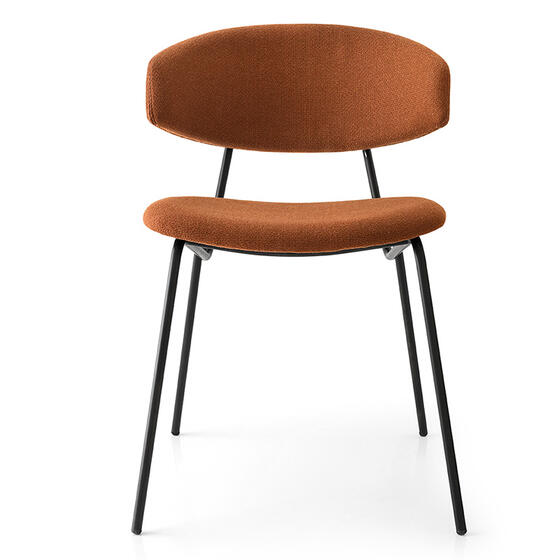 Sophia: Metal frame chair with upholstered seat and back