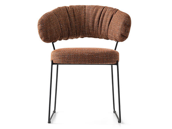 Quadrotta Upholstered chair with metal frame and plush back CS2053