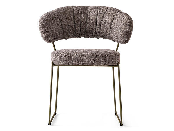 Quadrotta Upholstered chair with metal frame and plush back CS2053