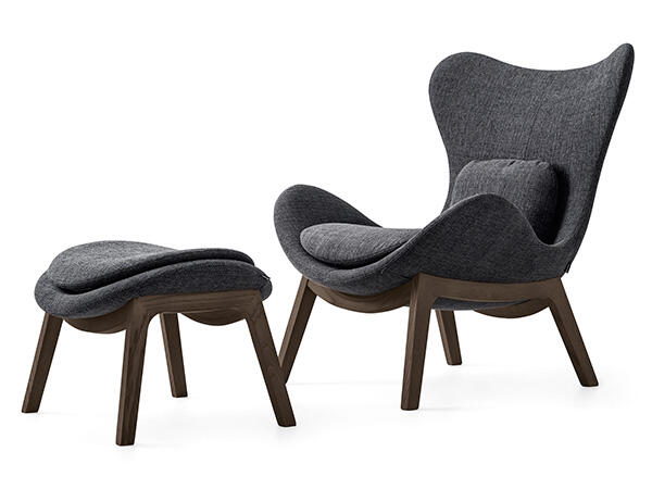 Lazy: Upholstered armchair with wooden base | Calligaris Toronto Store