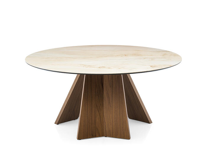 Icaro: Table with round top and wooden base | Calligaris Toronto Store