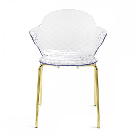 Saint Tropez: Stackable chair with plastic shell and metal base