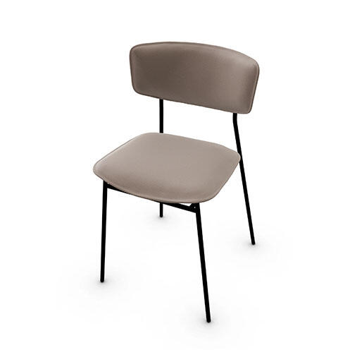 Fifties: Metal chair with upholstered seat and back | Calligaris