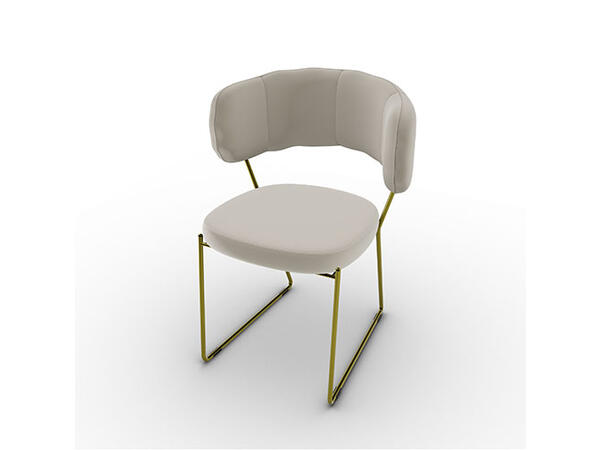 Quadrotta Upholstered chair with metal frame and plush back CS2053 