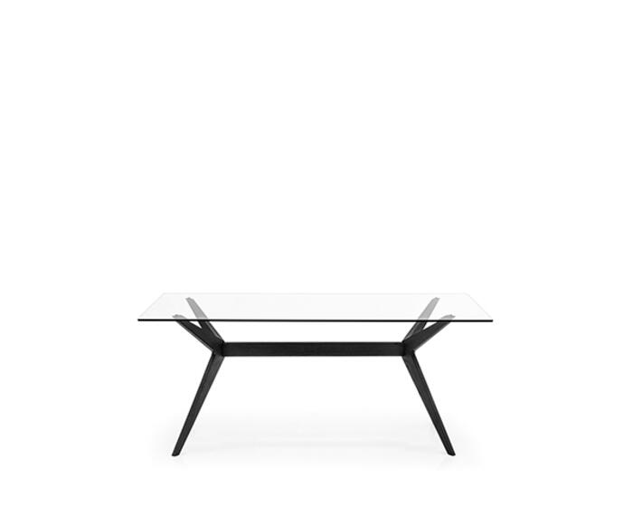 Kent: Table with rectangular top and central wooden base