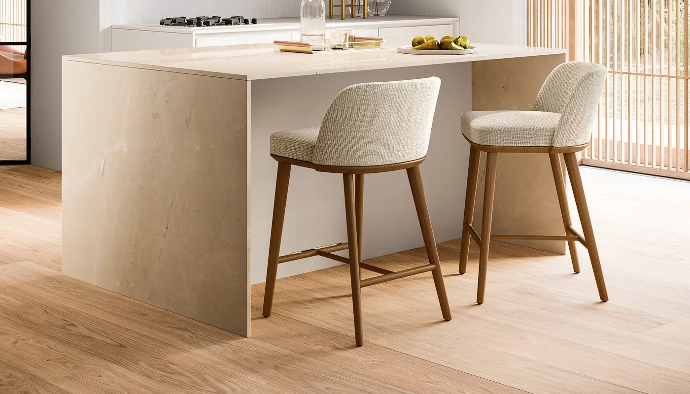 Foyer: Stool with padded seat and wooden base | Calligaris Toronto