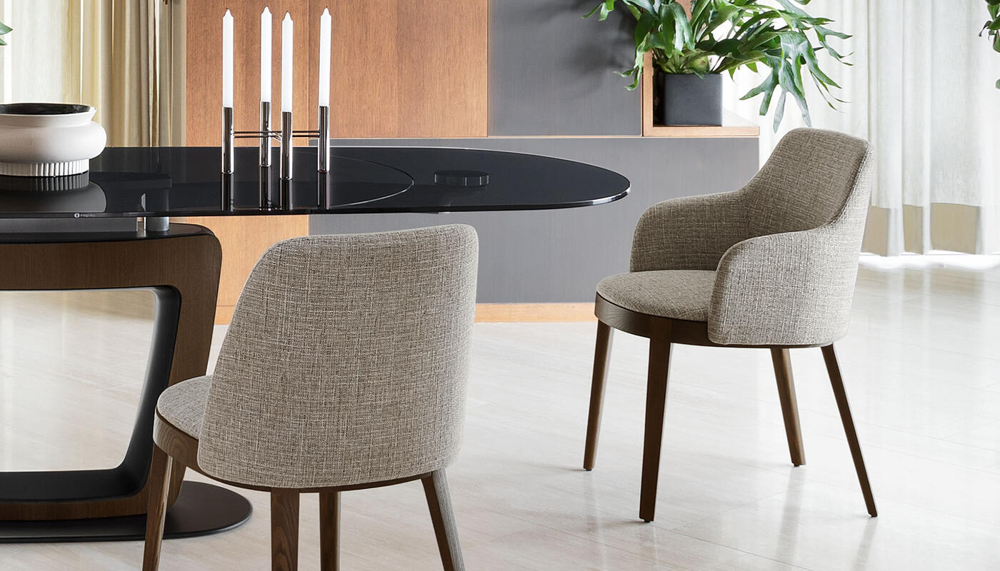 Adèl: Upholstered armchair with wooden base | Calligaris Toronto Store