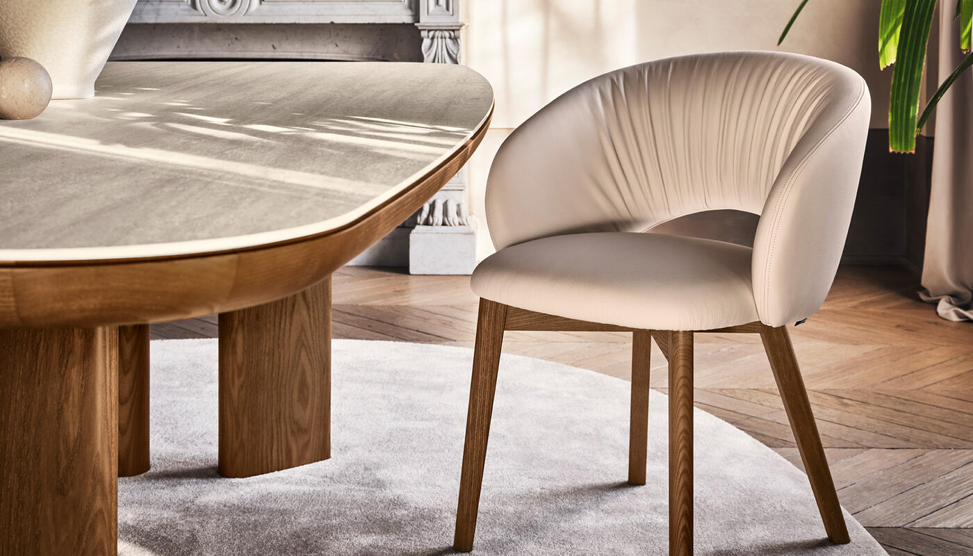 Anime: Padded armchair with wooden legs | Calligaris Toronto Store